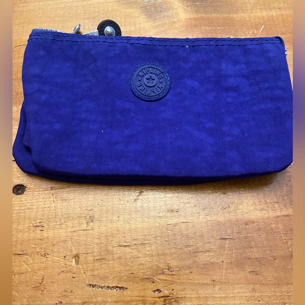 Royal blue nylon Kipling wallet. EUC. No monkey keychain. No wristlet strap.